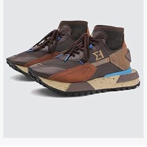 Stylish Brown and Gray Men's Sneakers